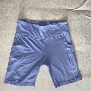 Prana Medium Biker Shorts Periwinkle